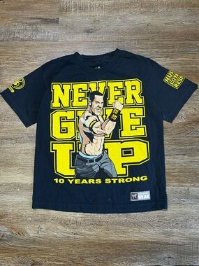 Vintage WWE John Cena 'Never Give Up' Kids Graphic Tee